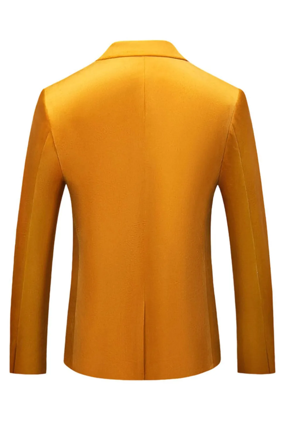Amarelo Pico Lapela Um Botão Prom Blazer