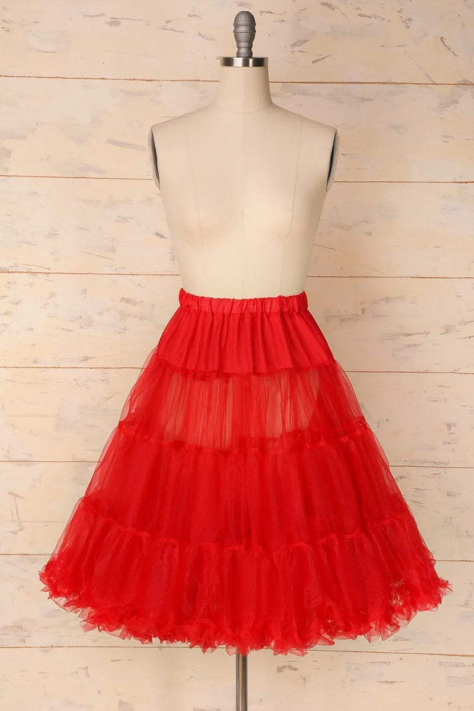Anágua de tule vermelho