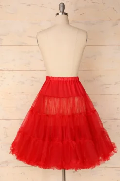 Anágua de tule vermelho