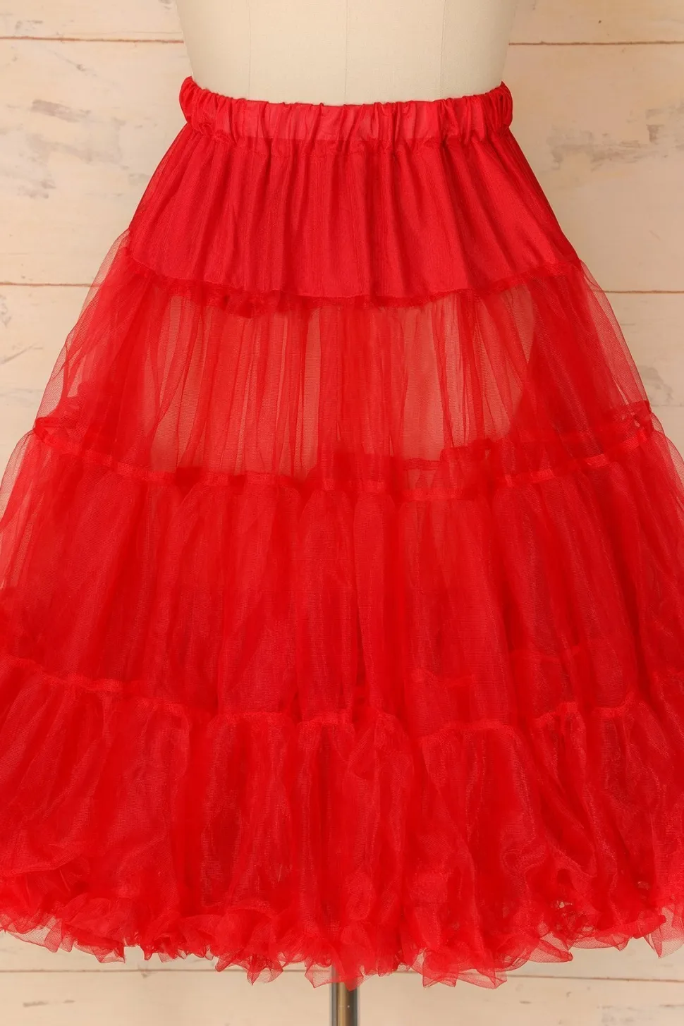 Anágua de tule vermelho