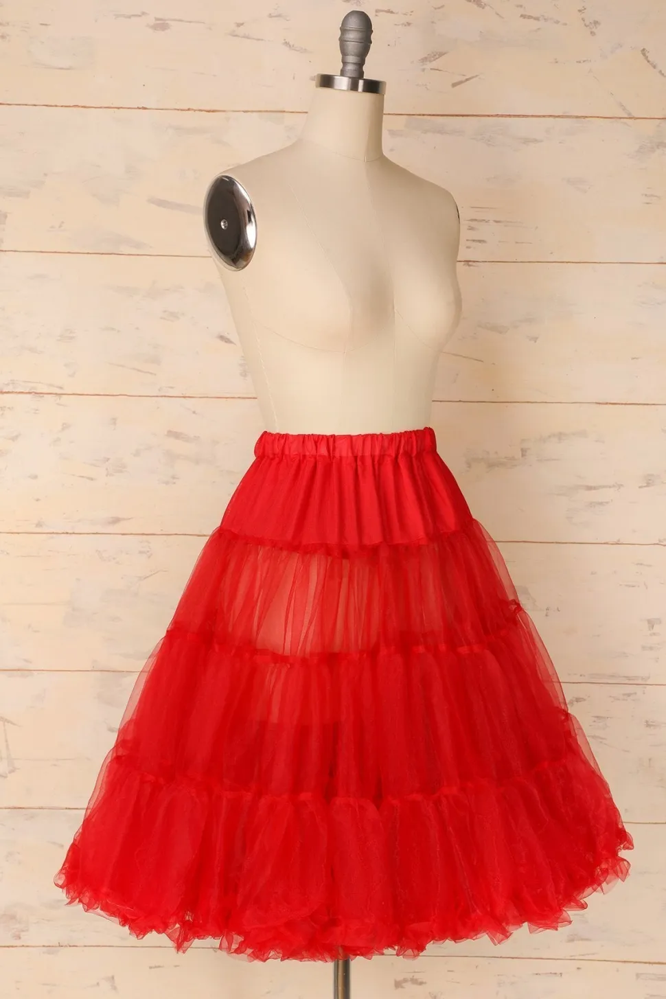 Anágua de tule vermelho