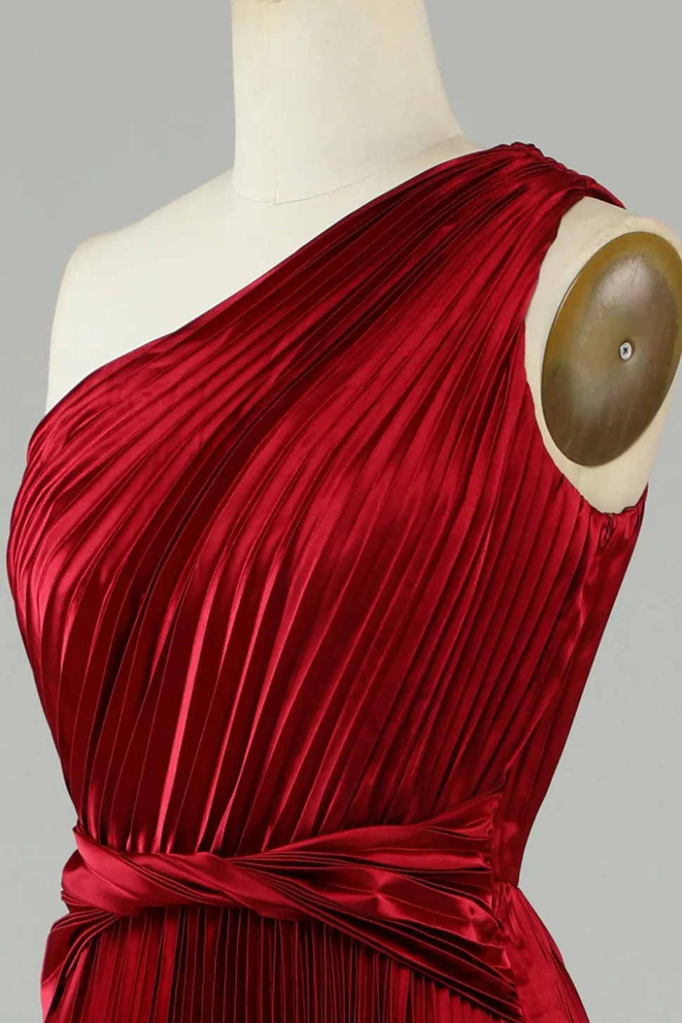 Assimétrico Um Shoudler Borgonha Vestido Madrinha