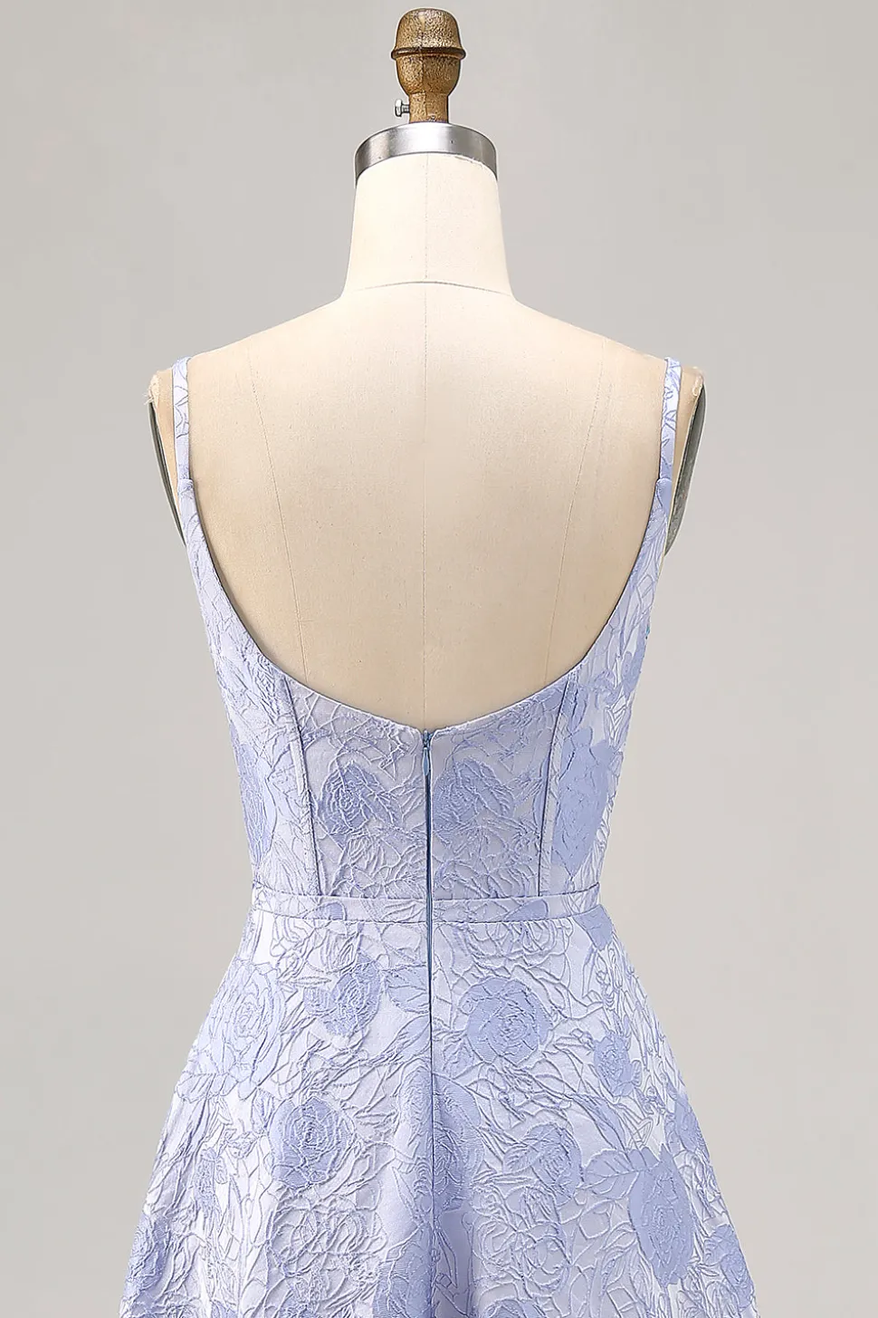 Azul Linha-A Flores Espartilho Longos Vestido Cerimónia com Fenda