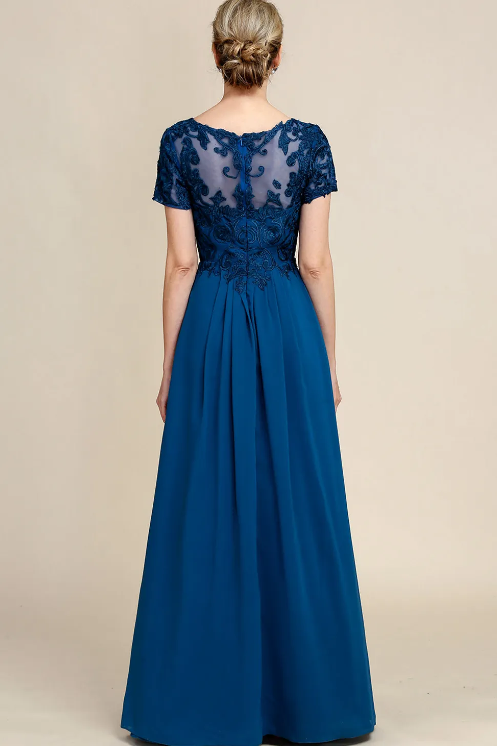 Azul A Line Vestido Vestido de Mãe de Noiva