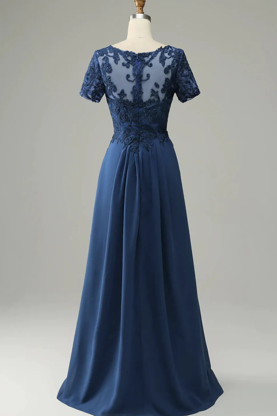 Azul A Line Vestido Vestido de Mãe de Noiva