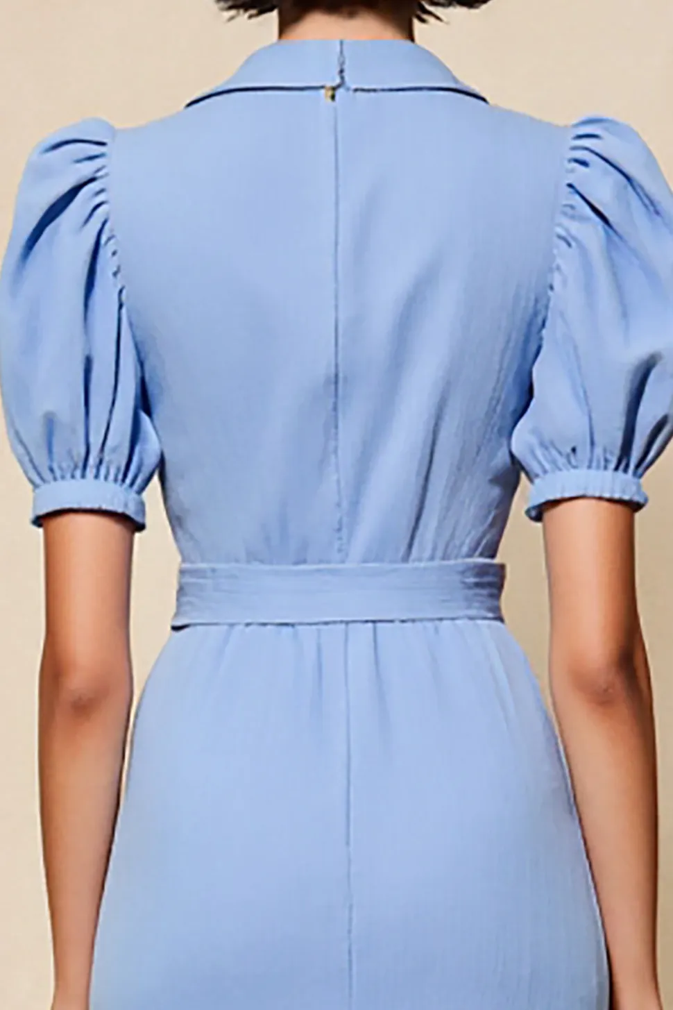 Azul Bainha Lapela Entalhada Longos Vestido Para Casamento Convidada