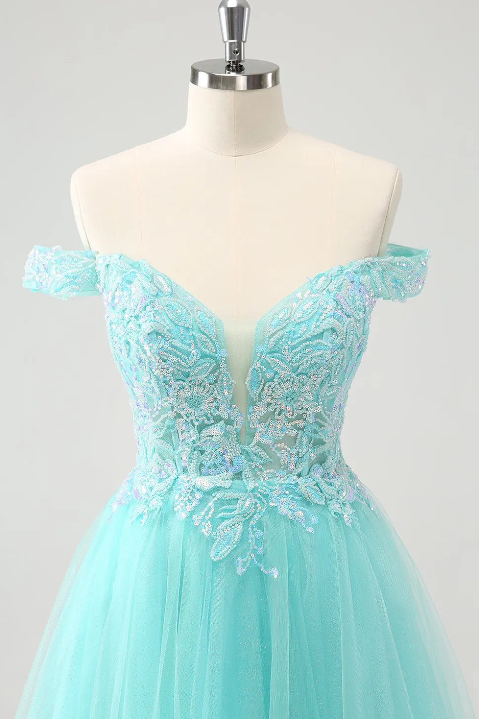 Azul Claro Brilhante Uma Linha Fora do Ombro Vestido Curto Homecoming