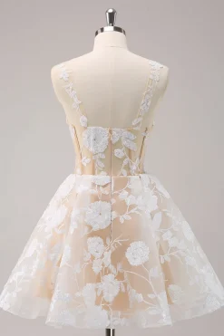 Azul Claro Brilhante Uma Linha Esparguete Correias Espartilho Longo Vestido Homecoming