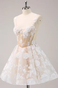 Azul Claro Brilhante Uma Linha Esparguete Correias Espartilho Longo Vestido Homecoming