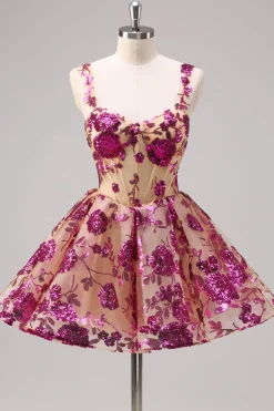 Azul Claro Brilhante Uma Linha Esparguete Correias Espartilho Longo Vestido Homecoming
