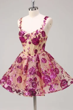 Azul Claro Brilhante Uma Linha Esparguete Correias Espartilho Longo Vestido Homecoming