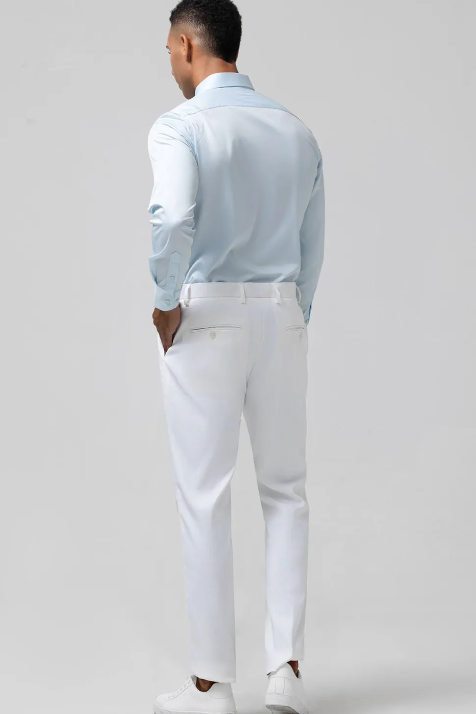 Azul Claro Pico Lapela Um Botão 2 Peças Florais Homens Prom Ternos