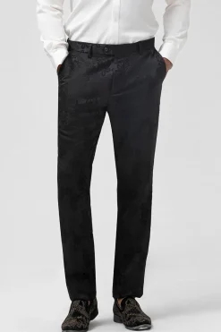 Azul escuro 3 peças pico lapela jacquard um botão homens ternos de baile