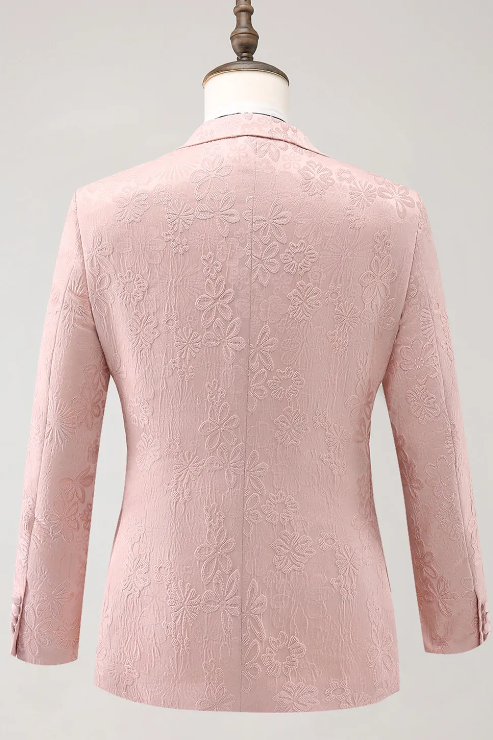 Azul escuro 3 peças pico lapela jacquard um botão homens ternos de baile