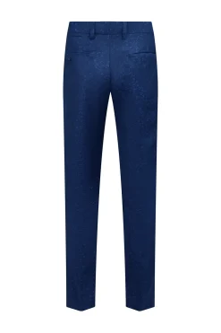 Azul escuro Jacquard xaile lapela 2 peças homens ternos de baile com cinto