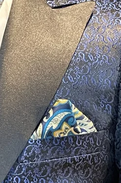 Azul Escuro Lapela de Pico Blazer Masculino
