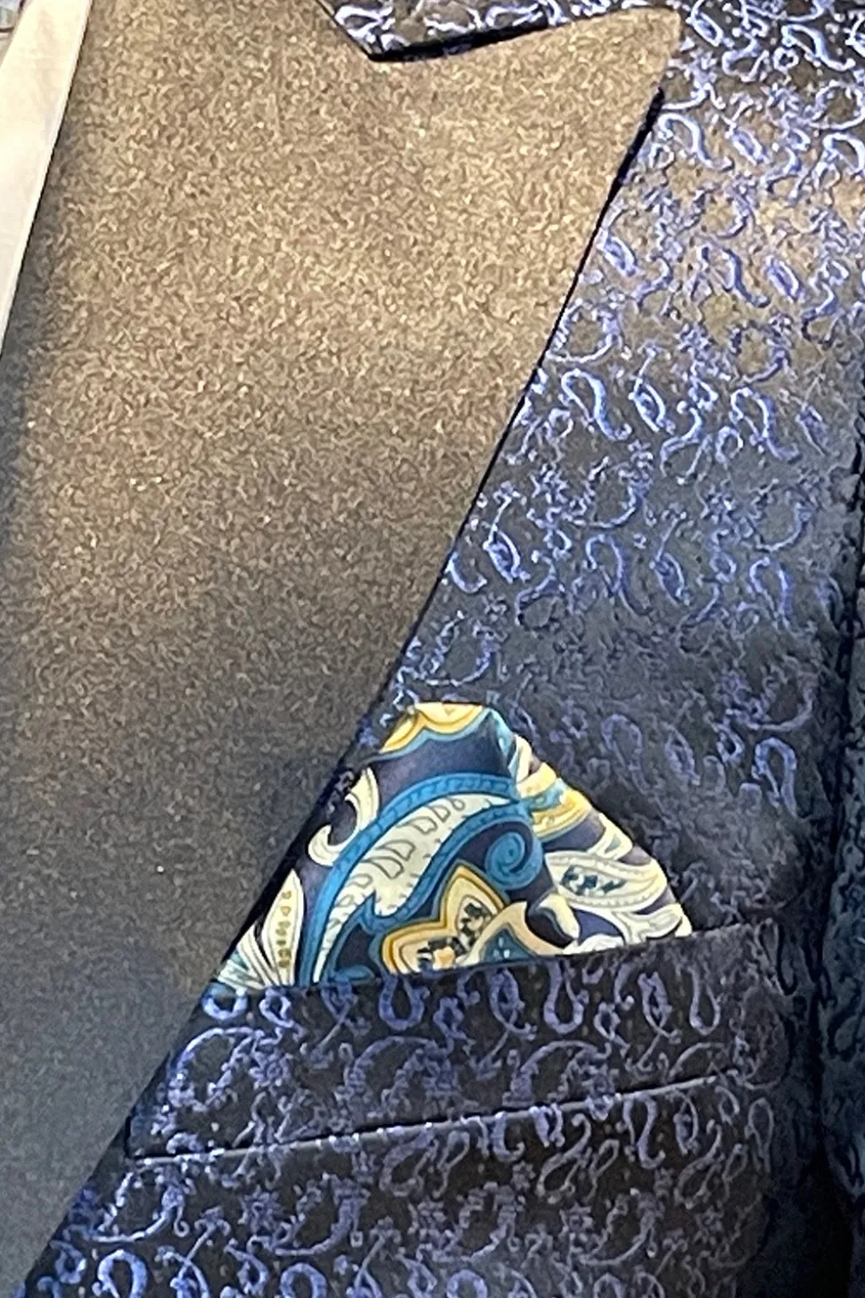 Azul Escuro Lapela de Pico Blazer Masculino
