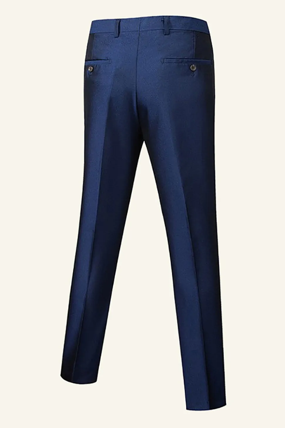 Azul Escuro Lapela Shawl 3 Peças Fato Masculino