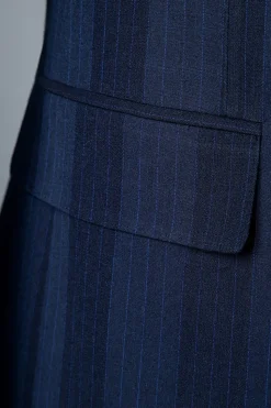 Azul Escuro Terno Masculino Duplo Peito 3 Peças