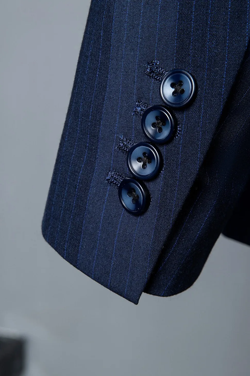Azul Escuro Terno Masculino Duplo Peito 3 Peças