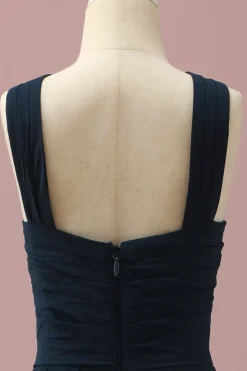 Azul Marinha Halter A-Line Vestido Dama de Honra Júnior