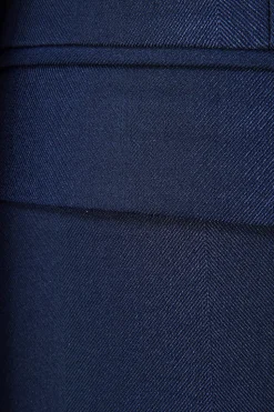 Azul Marinha Lapela Entalhada Terno Masculino