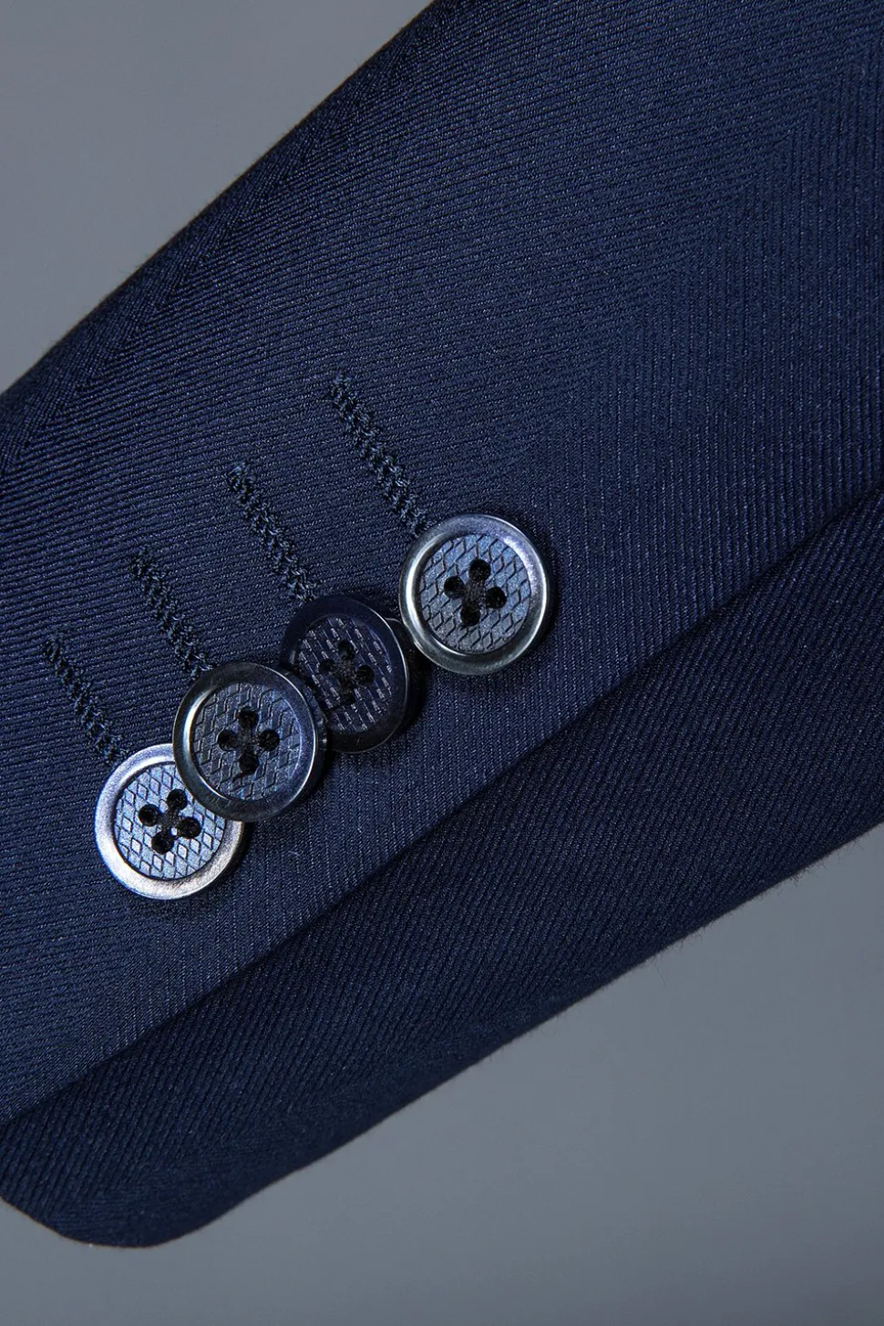 Azul Marinha Lapela Entalhada Terno Masculino