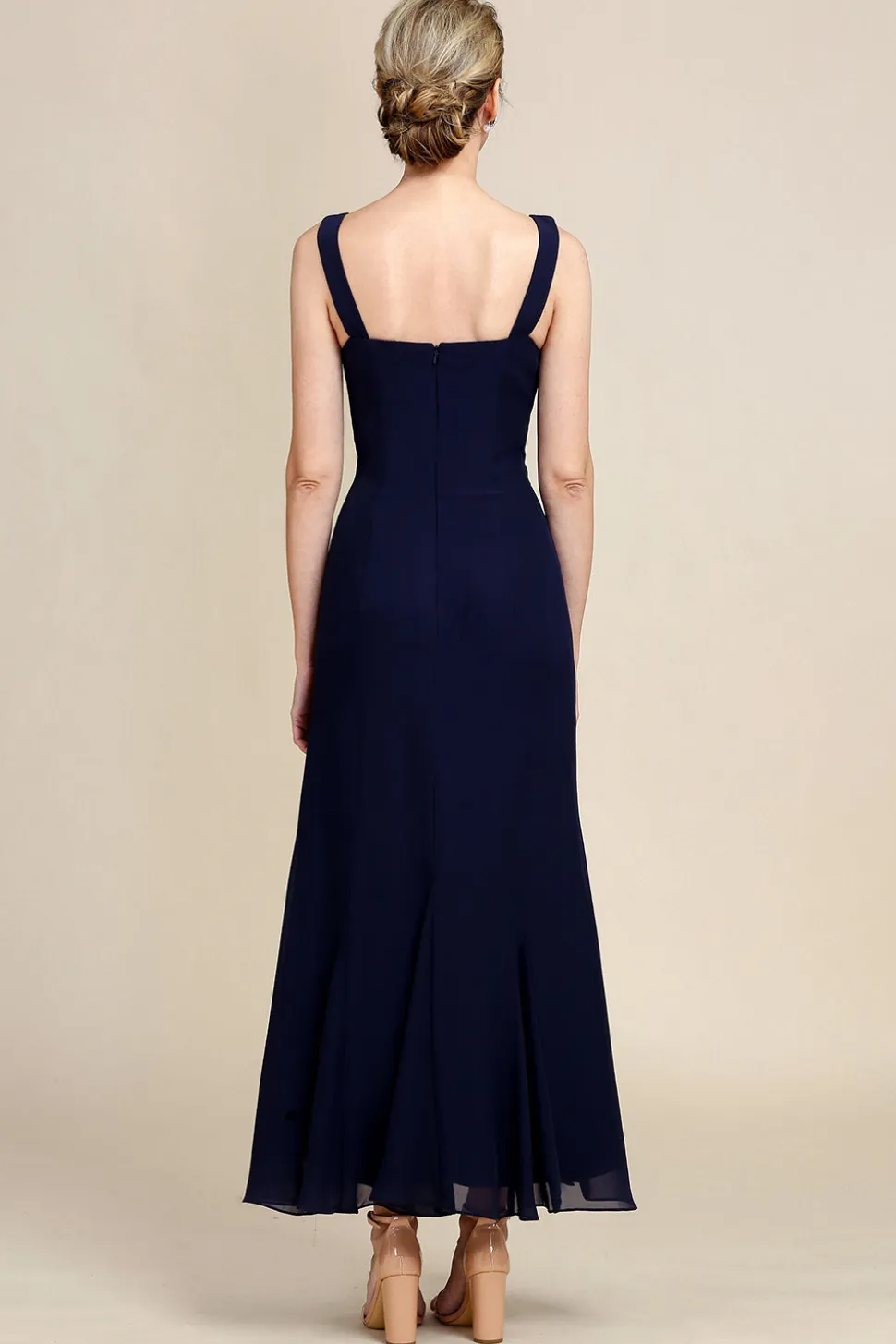 Azul Marinha Vestido Mãe de Noiva