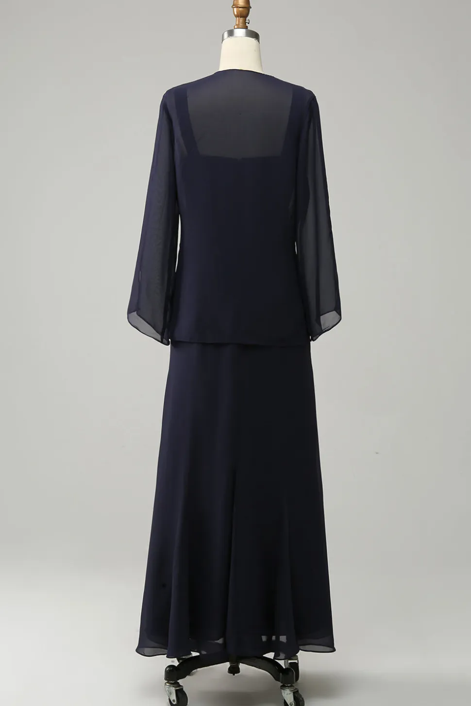 Azul Marinha Vestido Mãe de Noiva