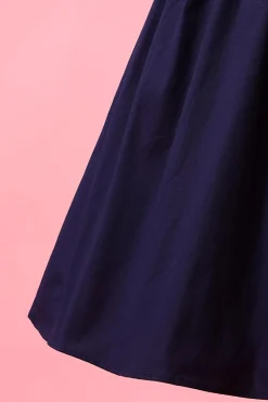 Azul marinho dos retalhos V Neck Casual Vestido Envelope