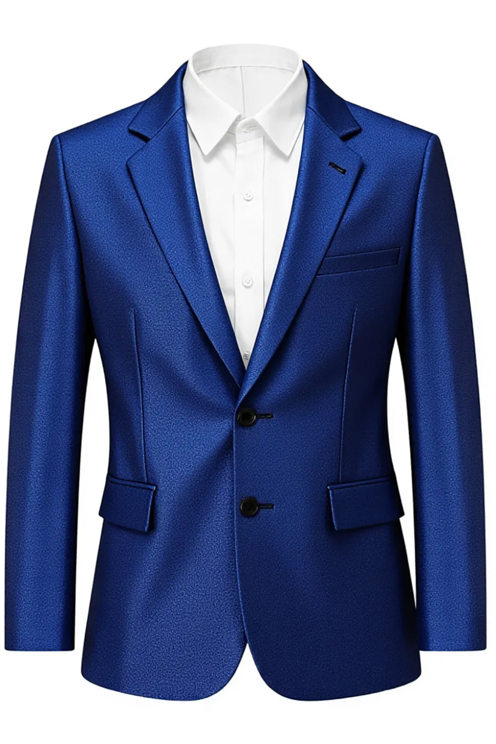 Azul Real Double Breasted 2 Peças Notched Lapel Fato Homem