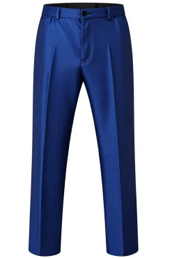 Azul Real Double Breasted 2 Peças Notched Lapel Fato Homem