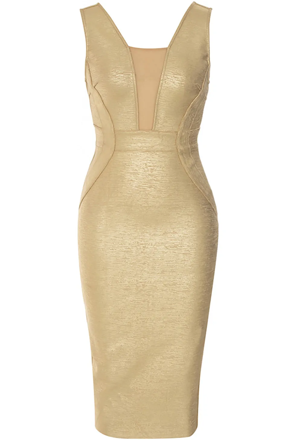 Azul Real Gola em V Vestido Formal