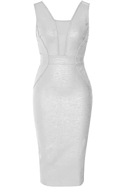 Azul Real Gola em V Vestido Formal