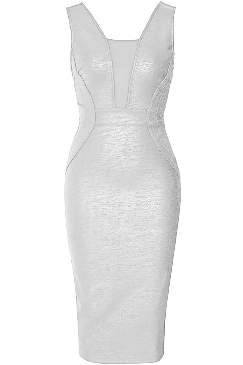 Azul Real Gola em V Vestido Formal