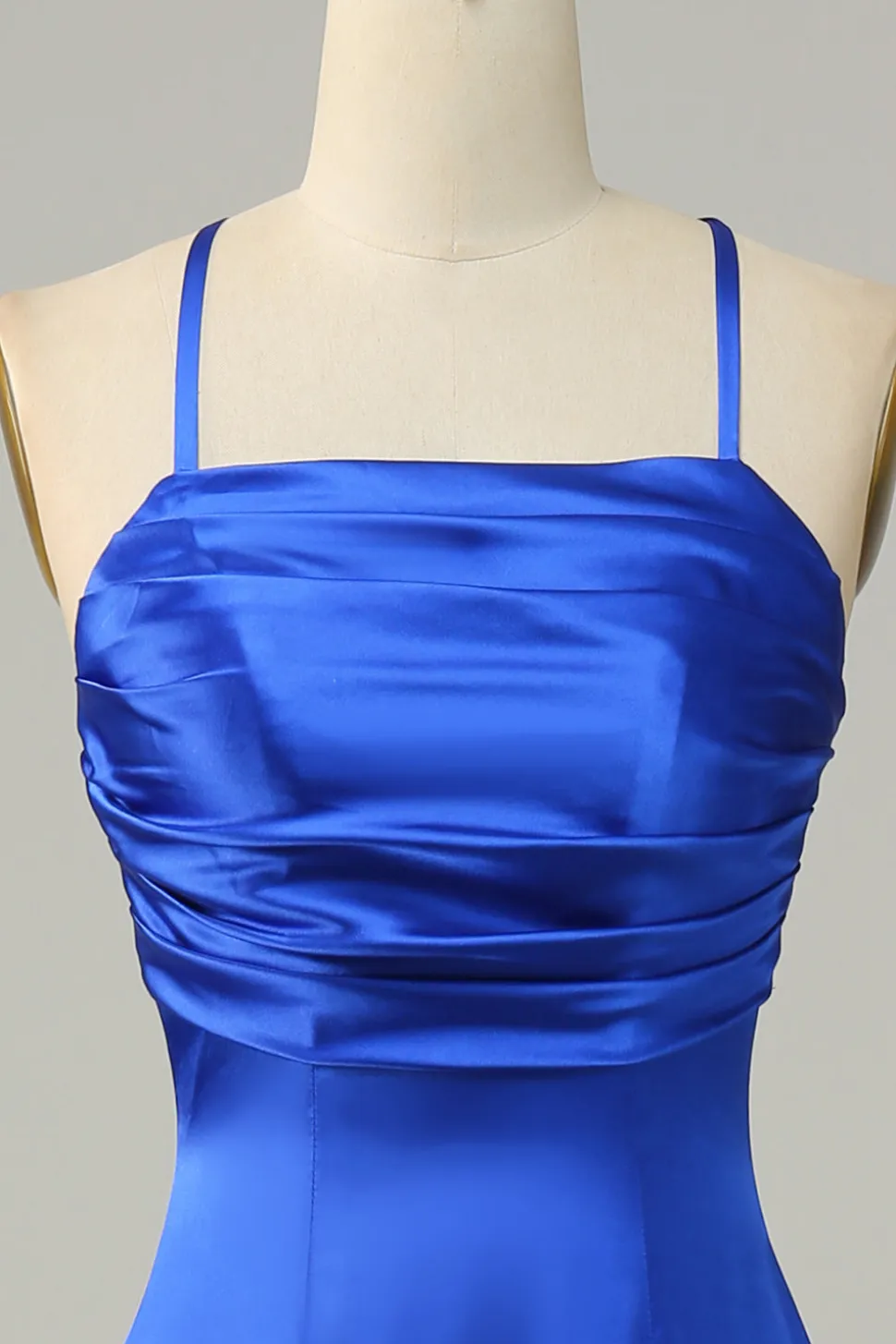 Azul Real Halter A Line Vestido Para Casamento Convidada