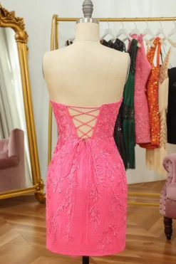 Azul Real Vestido de Cóctel Com Apliques