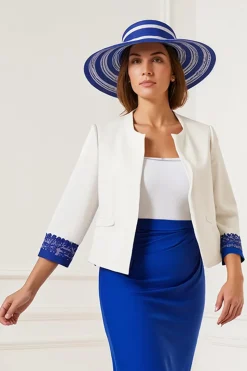 Azul Royal 2-Piece Mãe do Vestido da Noiva com Apliques de Renda