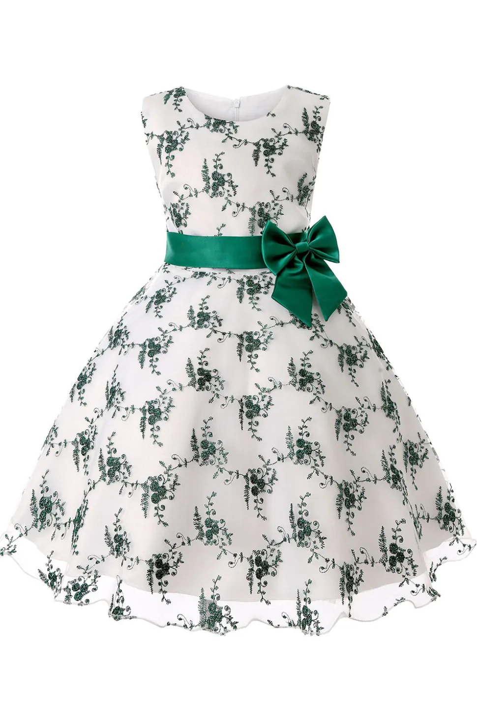 Azul Vestido de Menina Com Laço Renda