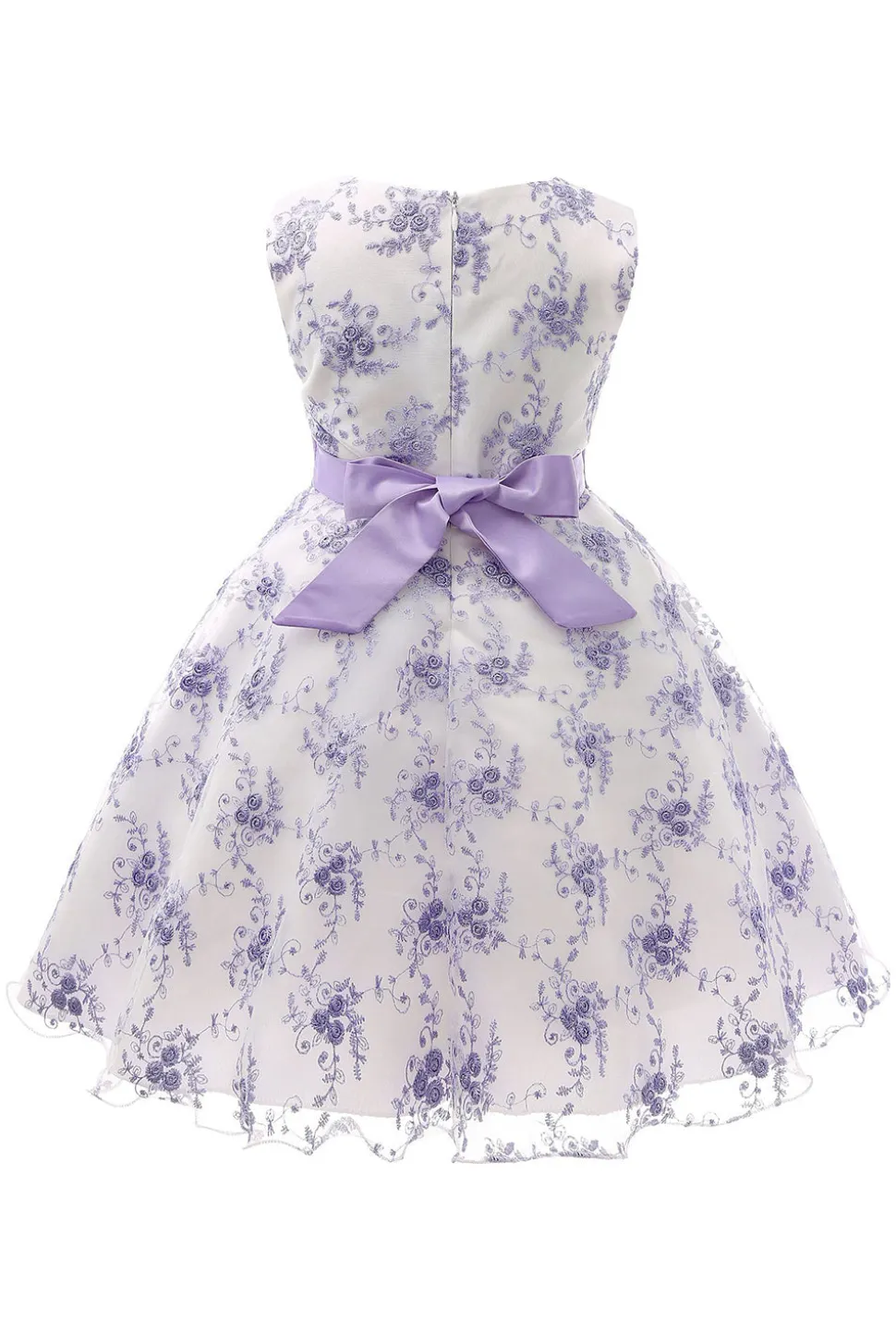 Azul Vestido de Menina Com Laço Renda