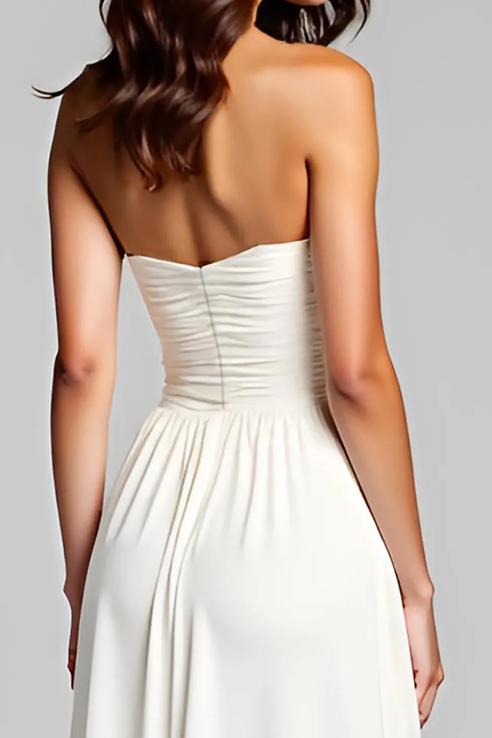 Bainha Branco Sem Alças Longo Vestidos Cerimónia