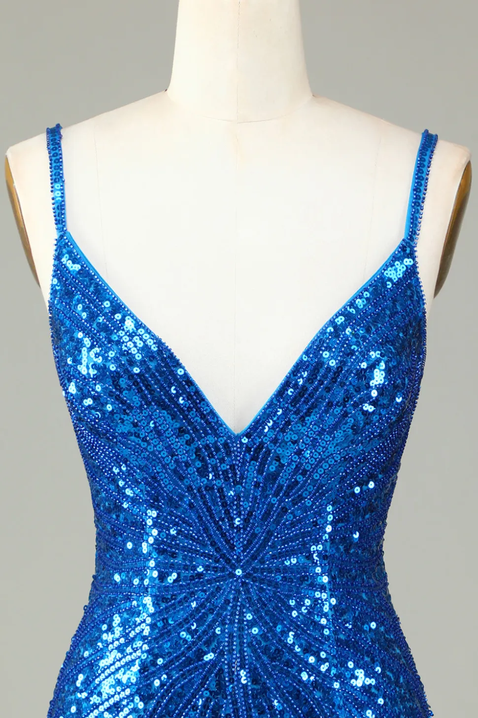 Bainha Espaghetti Correias Peacockt Blue Sequins 1920s Vestido com Tassel