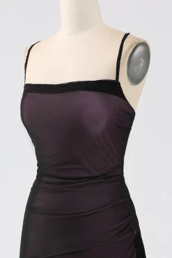Bainha Esparguete Alças Vestido Madrinha Com Elasticidade