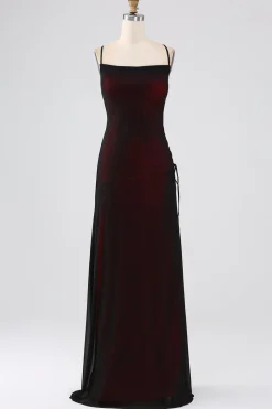 Bainha Esparguete Alças Vestido Madrinha Com Elasticidade