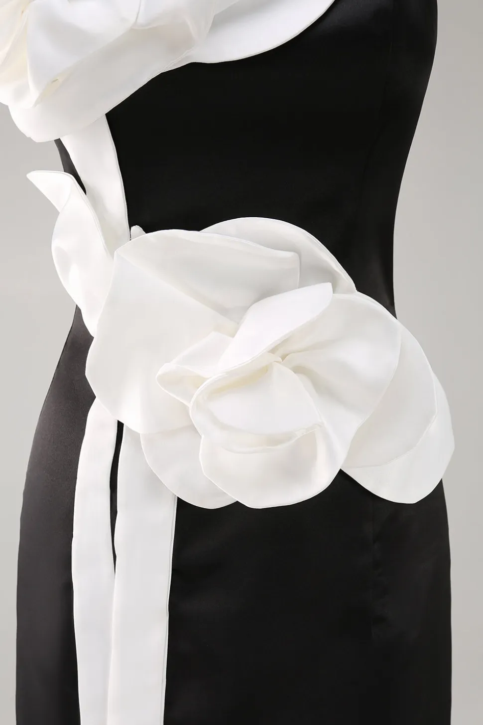 Bainha Preto Sem Alças Longo Floral Vestidos Cerimónia