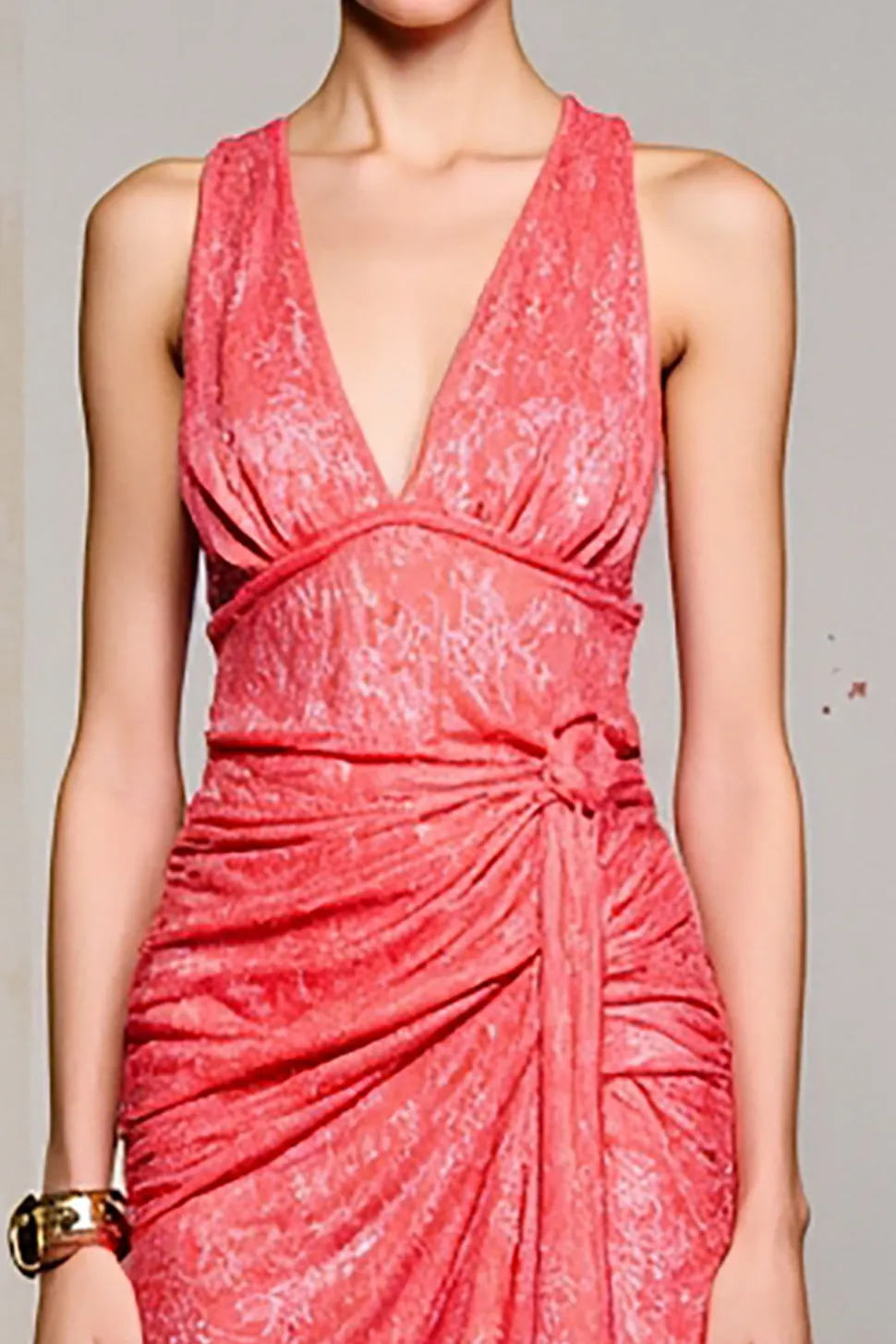 Bainha rosa Ruched Long Wedding Guest Dress