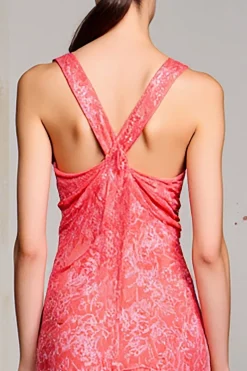 Bainha rosa Ruched Long Wedding Guest Dress