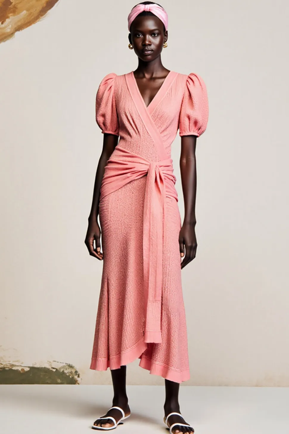 Bainha Rosa Ruched Longos Vestido Para Casamento Convidada