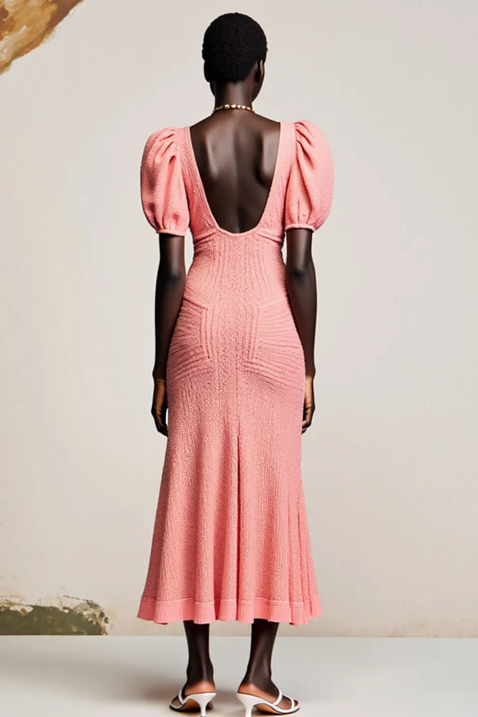 Bainha Rosa Ruched Longos Vestido Para Casamento Convidada