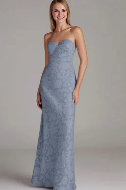 Bainha sem alças Dusty Blue Long Vestido de dama de honra